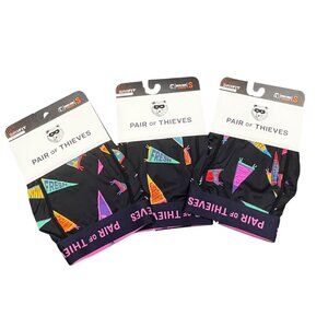(3)‎ Pair of Thieves SuperFit Men's Small Boxer Brief Black Collegiate Flags NWT